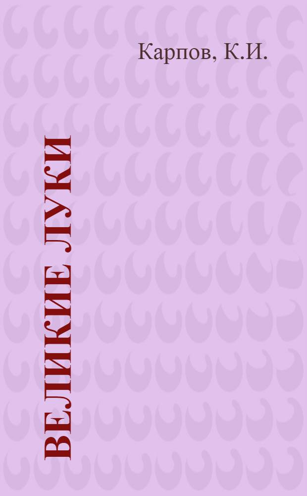 Великие Луки : Ист. очерки