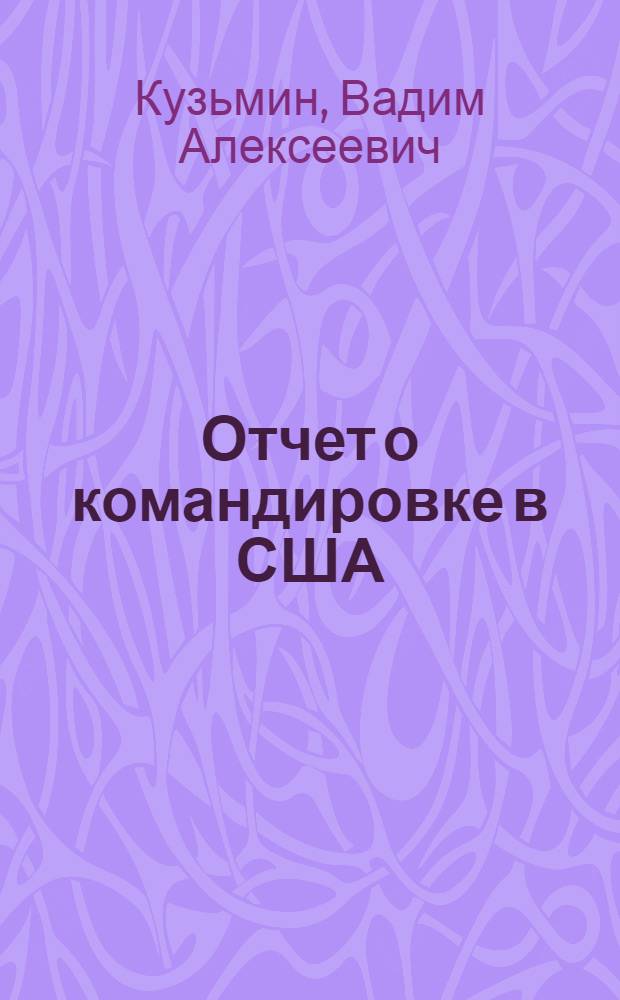 Отчет о командировке в США