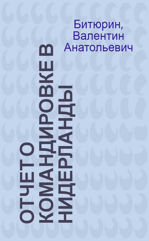 Отчет о командировке в Нидерланды