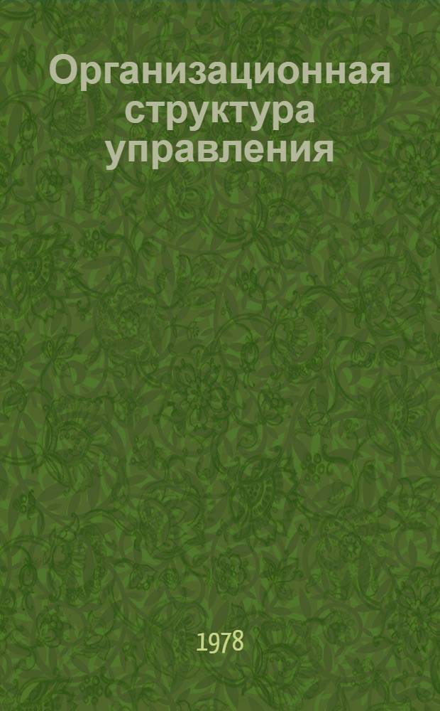 Организационная структура управления : Препринт докл