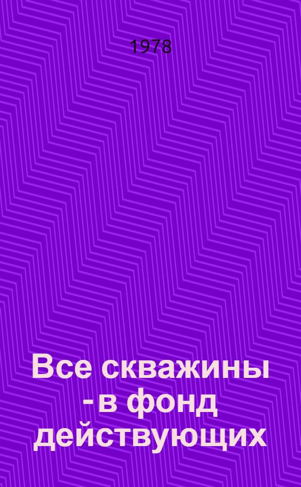 Все скважины - в фонд действующих : Из опыта работы цеха по добыче нефти № 1 НГДУ "Лениногорскнефть"