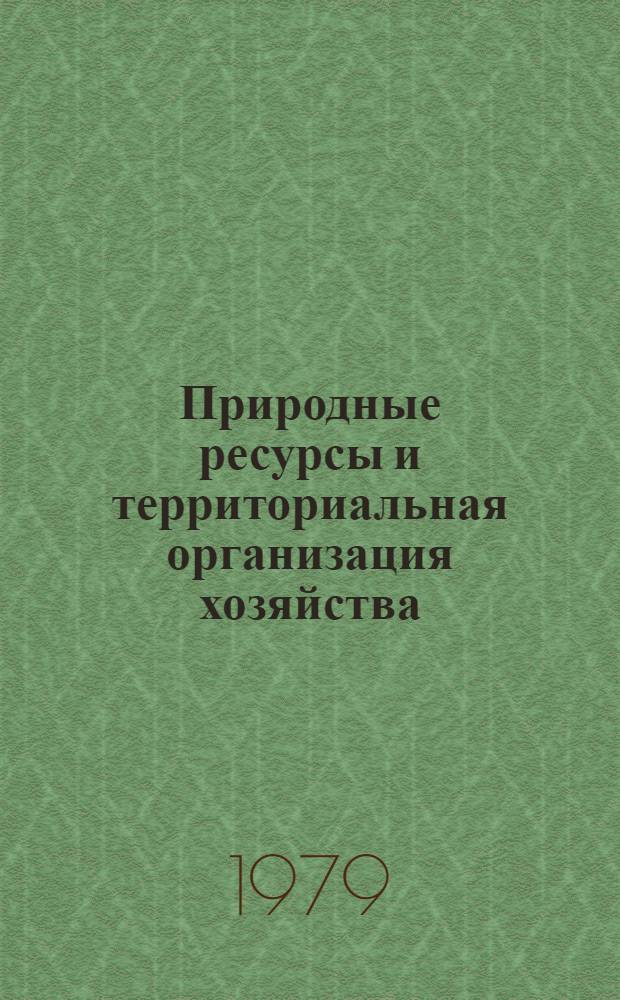 Природные ресурсы и территориальная организация хозяйства : Сб. статей