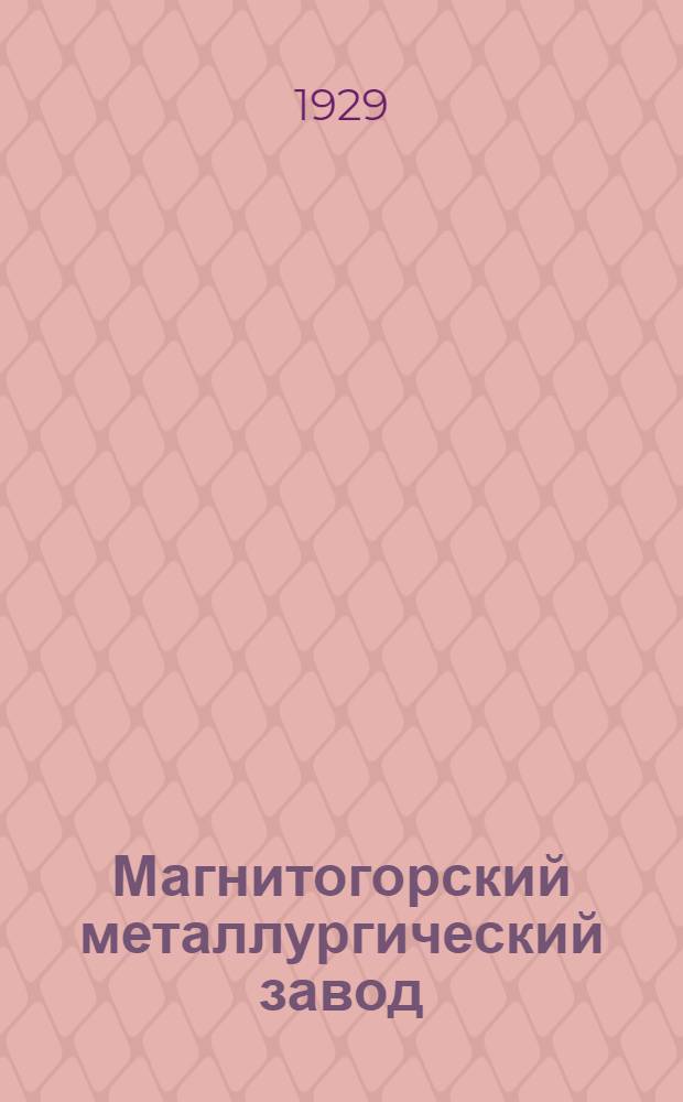 Магнитогорский металлургический завод : (Проект)