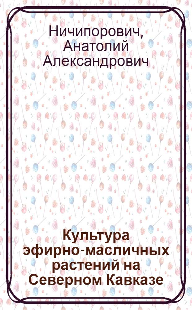 ... Культура эфирно-масличных растений на Северном Кавказе
