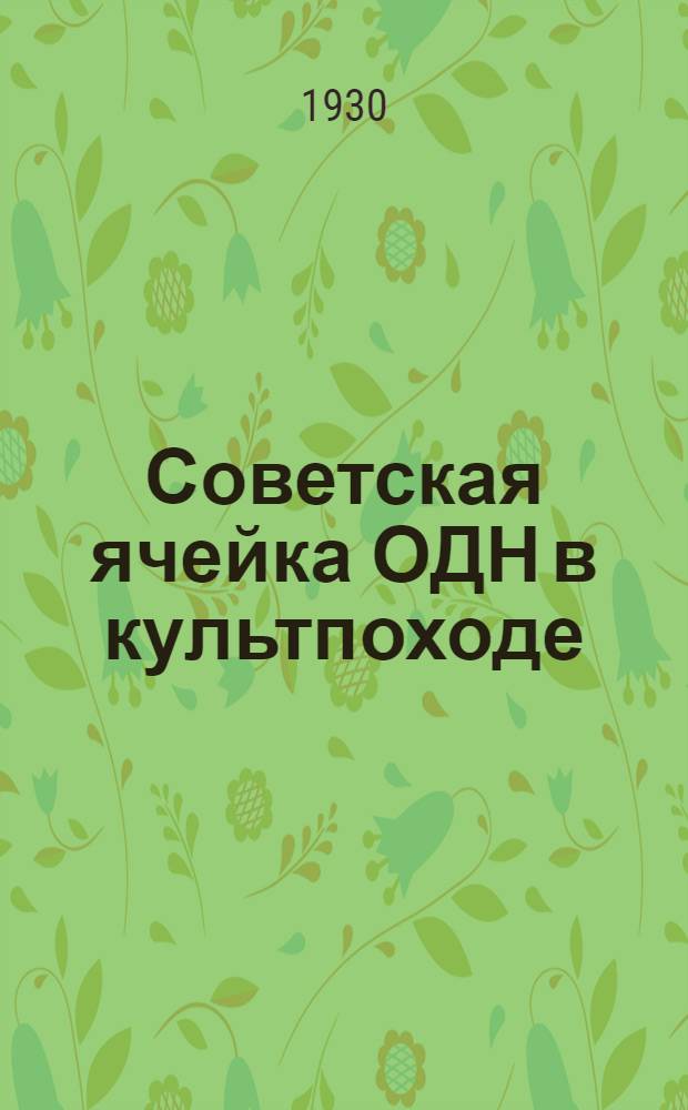 ... Советская ячейка ОДН в культпоходе