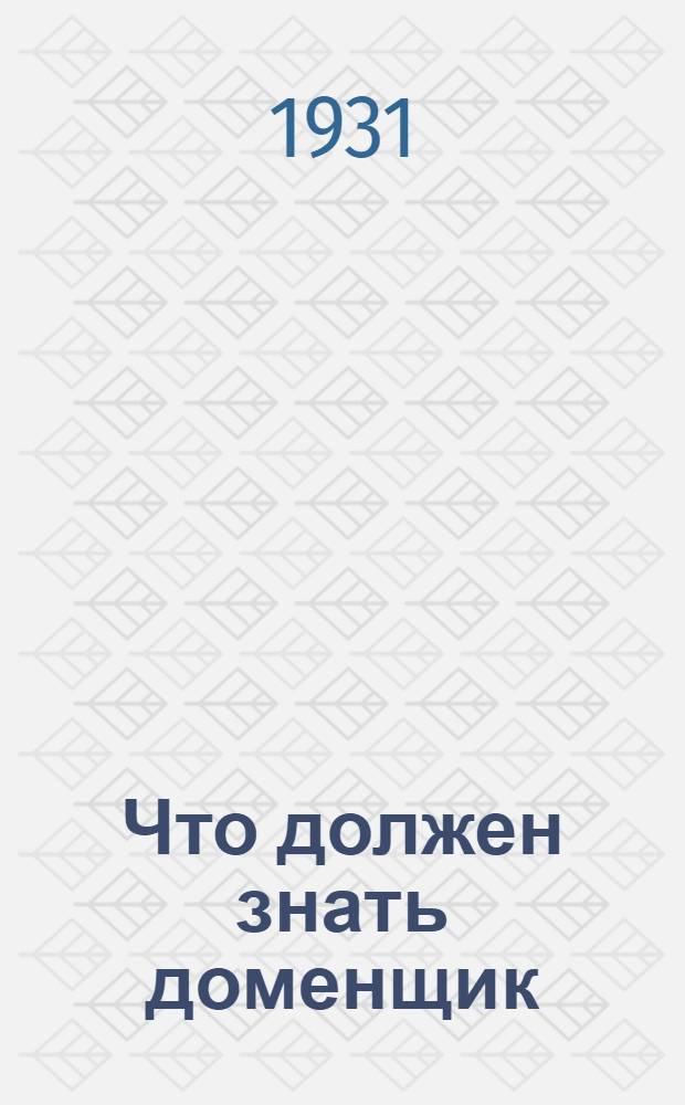 ... Что должен знать доменщик