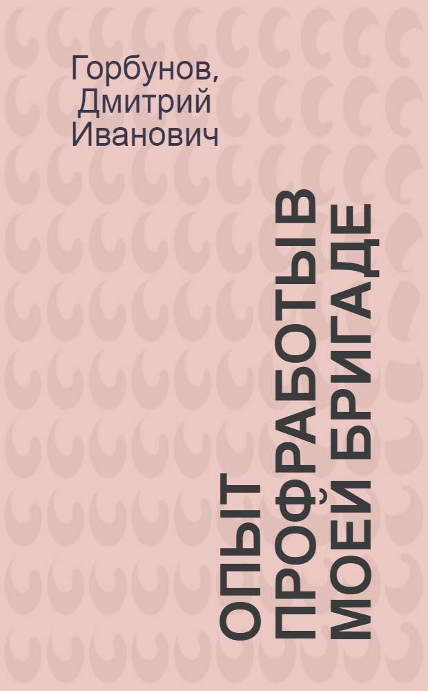 Опыт профработы в моей бригаде