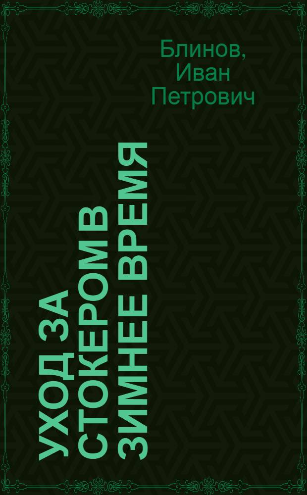 Уход за стокером в зимнее время
