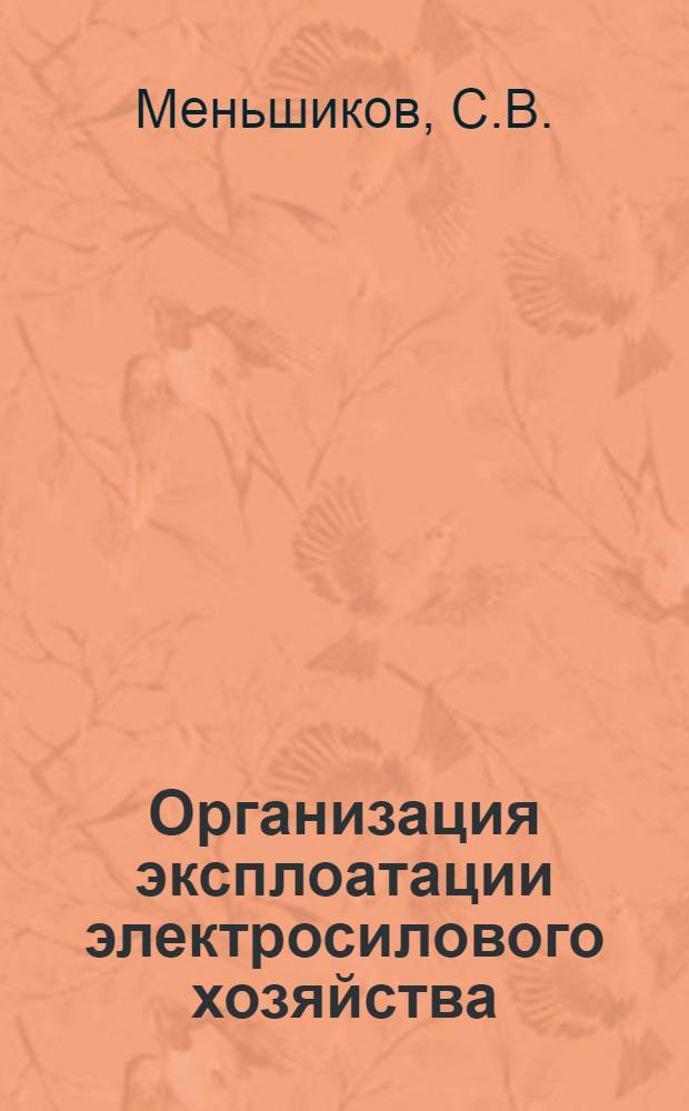 Организация эксплоатации электросилового хозяйства