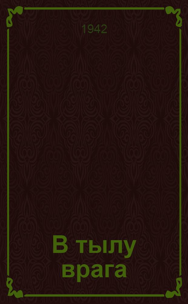 В тылу врага : Дневник