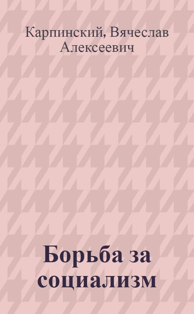 ... Борьба за социализм : Беседы о политике партии и Сов. власти