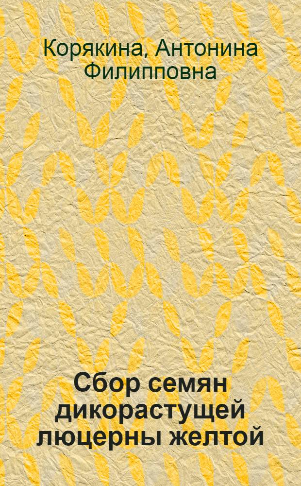... Сбор семян дикорастущей люцерны желтой