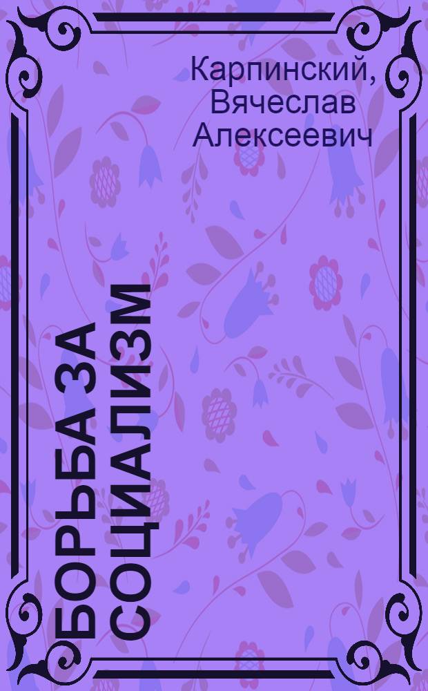 ... Борьба за социализм : Беседы о политике партии и сов. власти