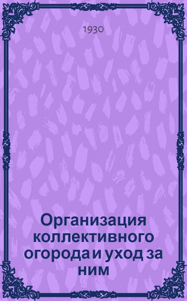 Организация коллективного огорода и уход за ним