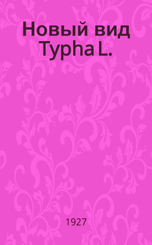 Новый вид Typha L.