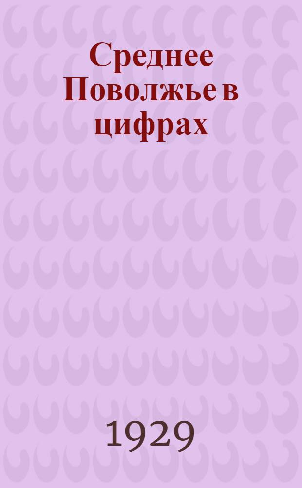 Среднее Поволжье в цифрах : Общедоступный статистический справочник