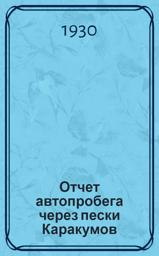 Отчет автопробега через пески Каракумов