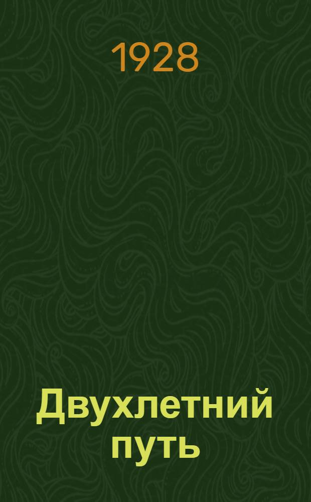 Двухлетний путь : Доклад о деятельности Центр. ком. ЛКСМУ на VII всеукр. съезде Комсомола