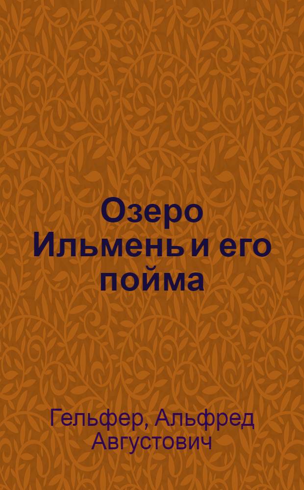 Озеро Ильмень и его пойма : (Краткий физико-геогр. очерк к атласу карт)