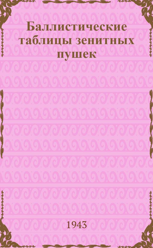 [Баллистические таблицы зенитных пушек] : Чертежи ..