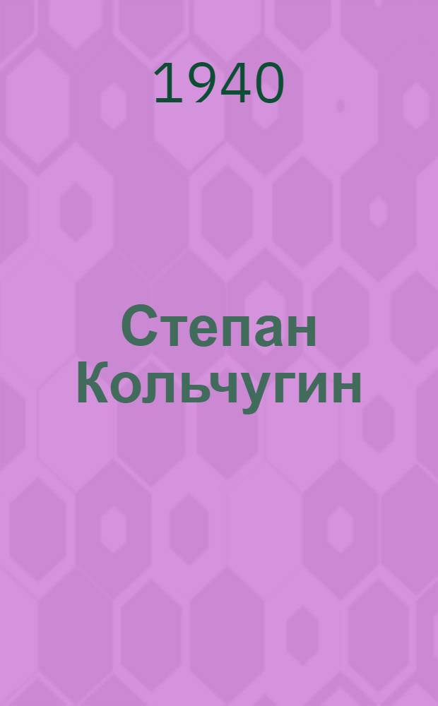 Степан Кольчугин : Роман