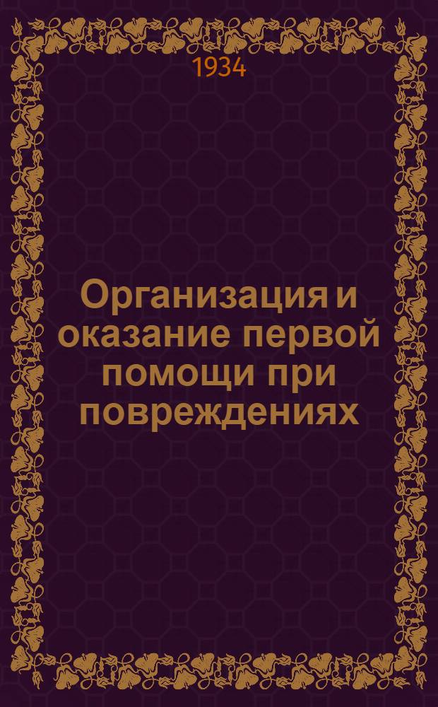 Организация и оказание первой помощи при повреждениях : Типовые инструкции ... Вып. 1