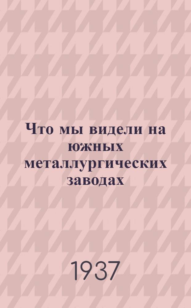 Что мы видели на южных металлургических заводах