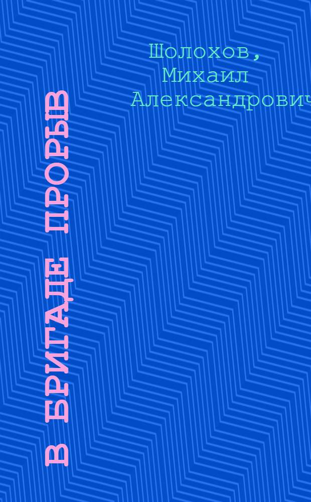 В бригаде прорыв : Гл. из романа "Поднятая целина"