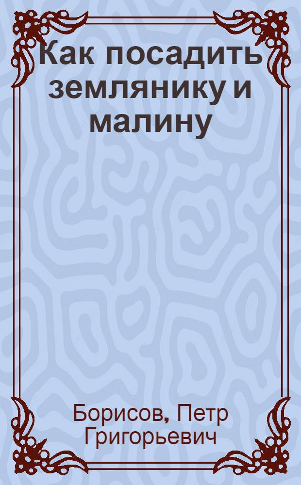 Как посадить землянику и малину
