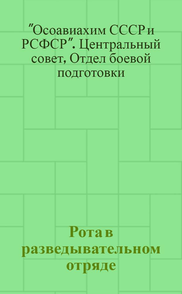 Рота в разведывательном отряде