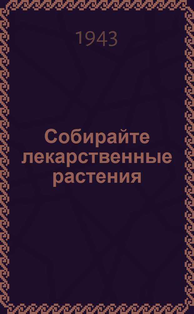 Собирайте лекарственные растения