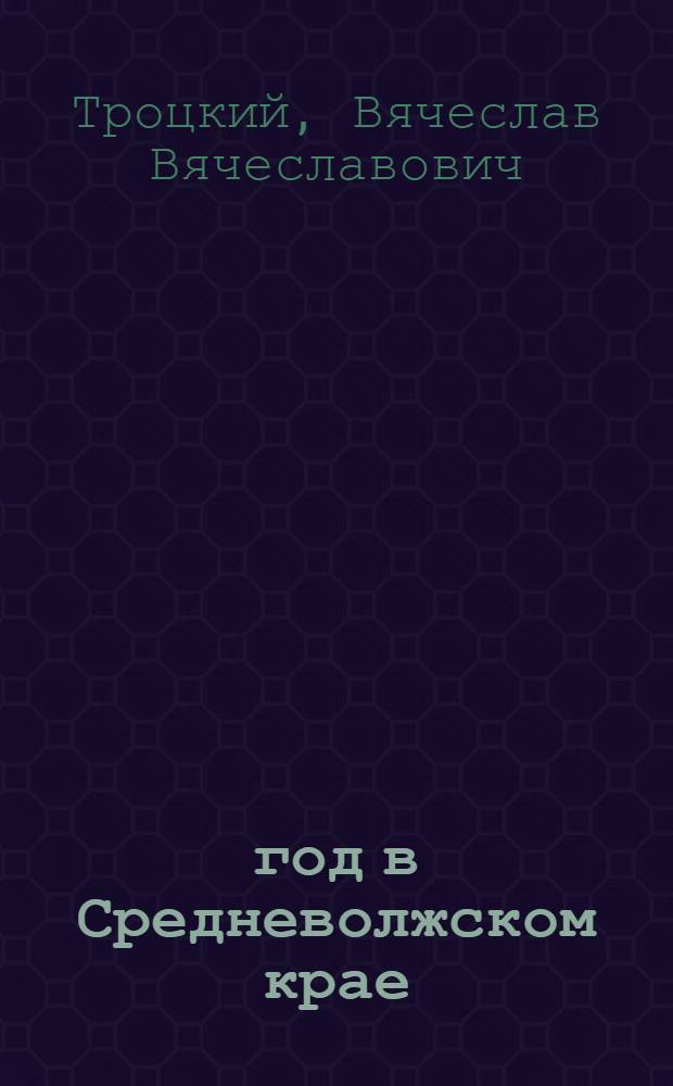 1919 год в Средневолжском крае : (Хроника рев. событий)