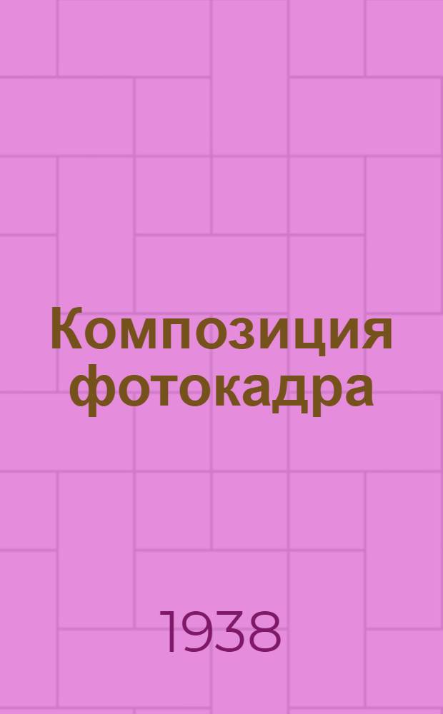Композиция фотокадра : Лекция для заоч. обуч