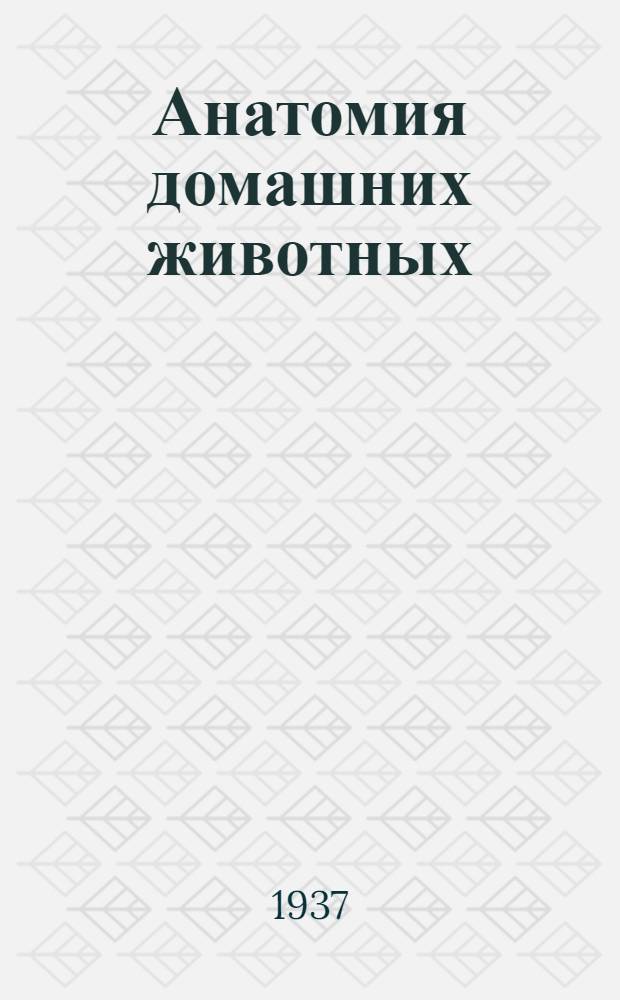 Анатомия домашних животных : Всесоюз. ком. по делам высшей школы при СНК СССР допущено в качестве учебного пособия для вет. ин-тов и фак. Т. I-
