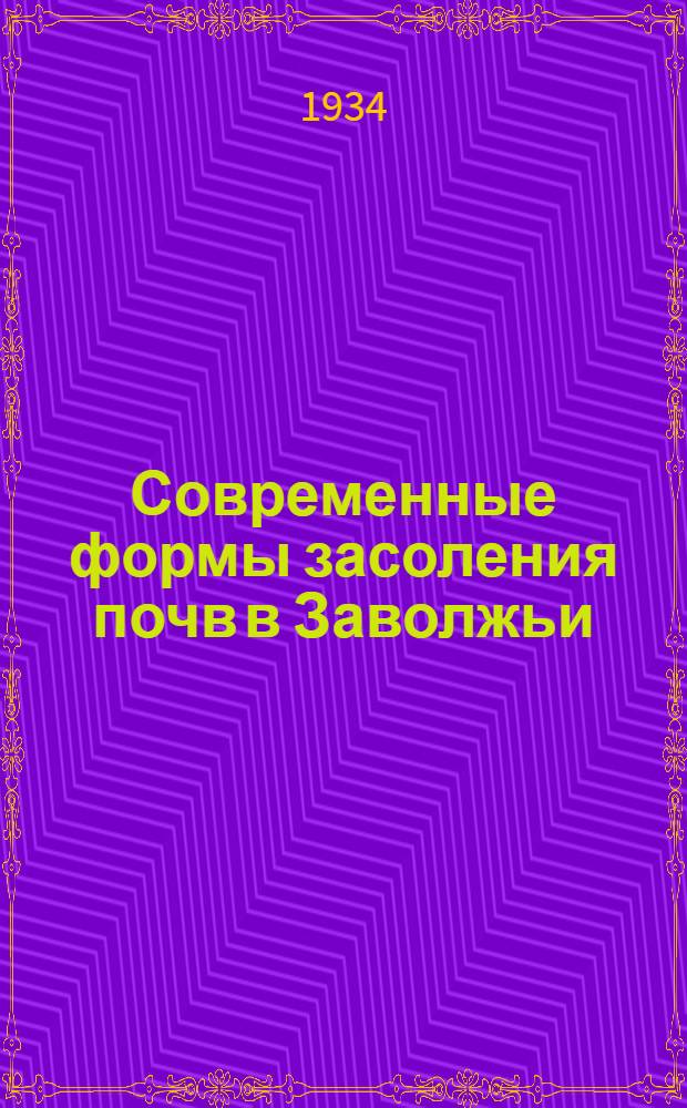 Современные формы засоления почв в Заволжьи