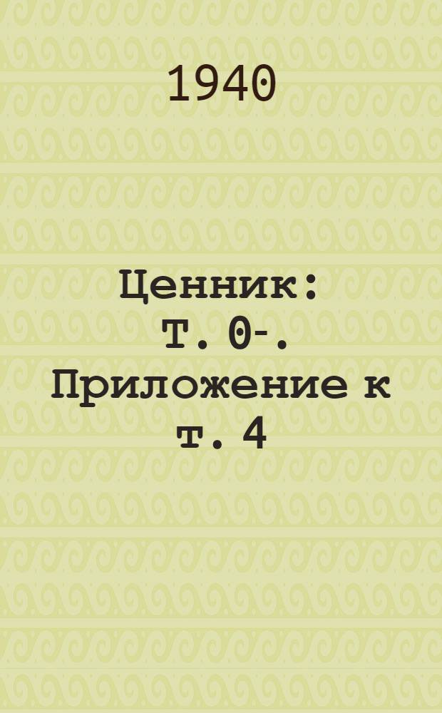 Ценник : Т. 0-. Приложение к т. 4 : Алфавитный указатель