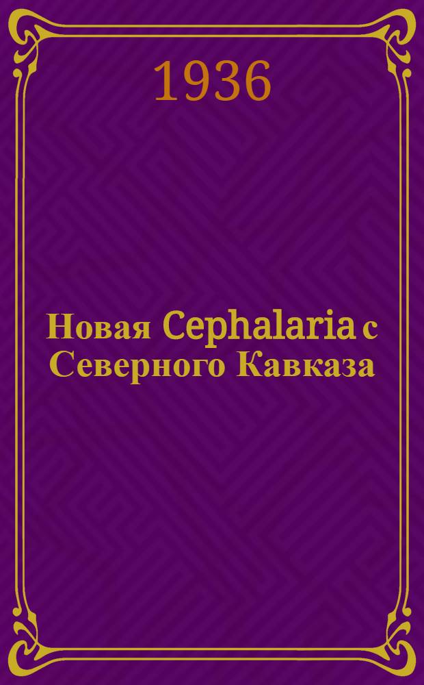 Новая Cephalaria с Северного Кавказа