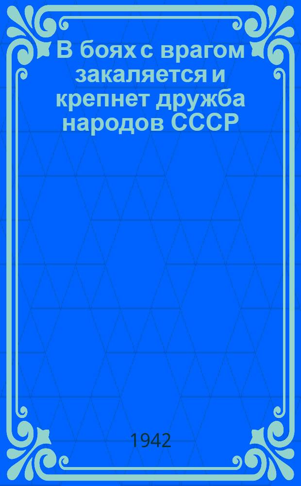 В боях с врагом закаляется и крепнет дружба народов СССР