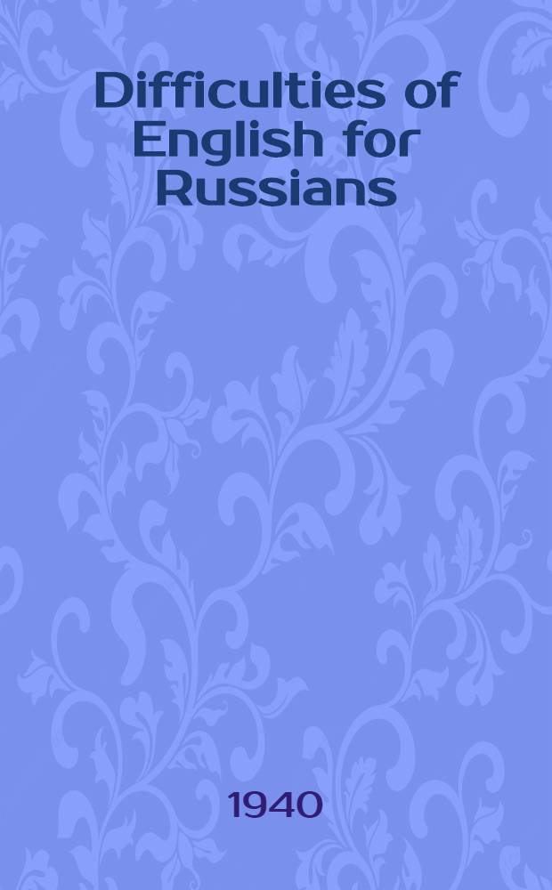 Difficulties of English for Russians