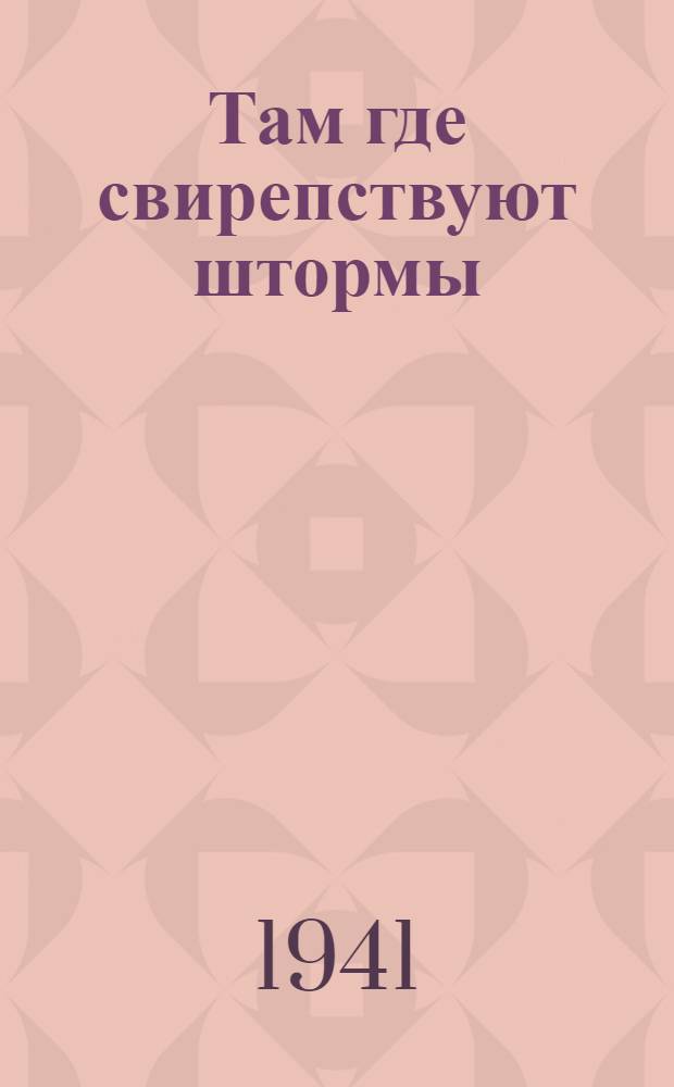 Там где свирепствуют штормы : Повесть