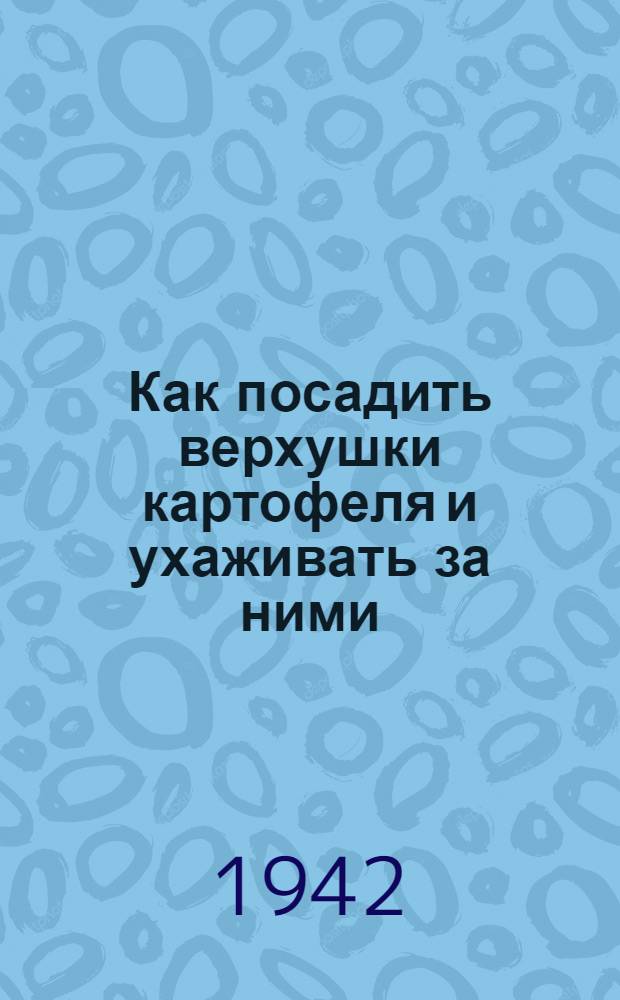 Как посадить верхушки картофеля и ухаживать за ними