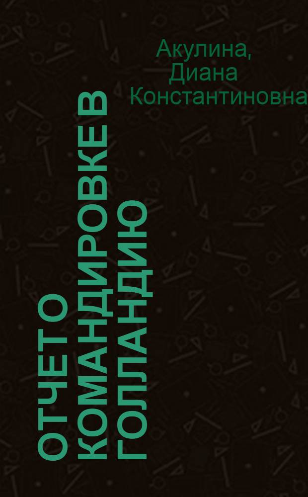 Отчет о командировке в Голландию