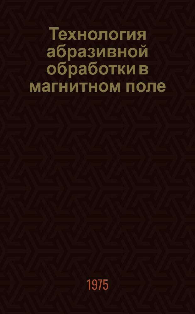 Технология абразивной обработки в магнитном поле