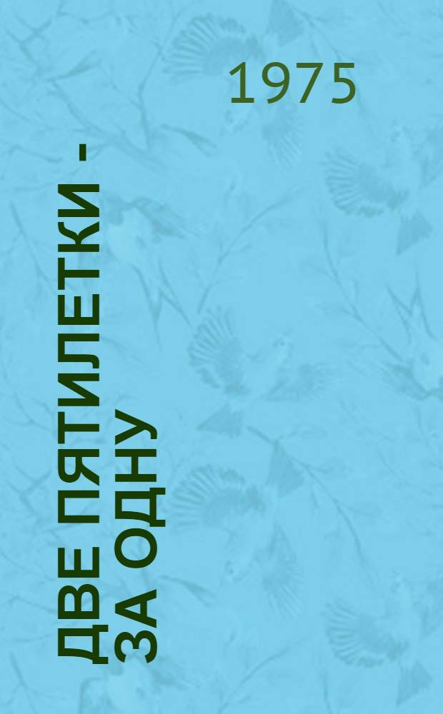 Две пятилетки - за одну