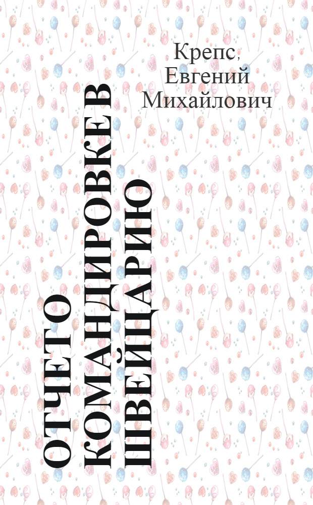 Отчет о командировке в Швейцарию