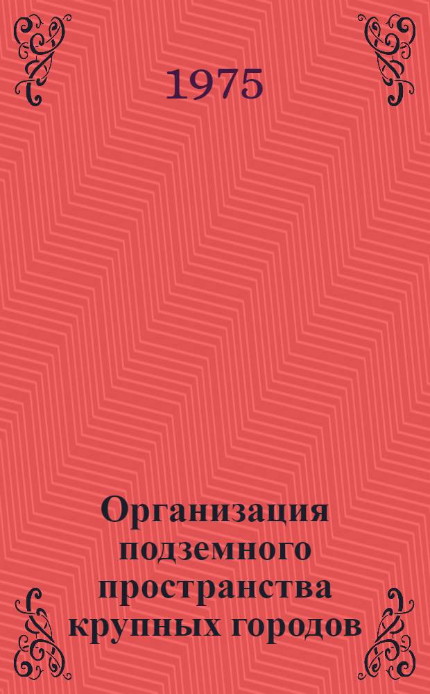 Организация подземного пространства крупных городов