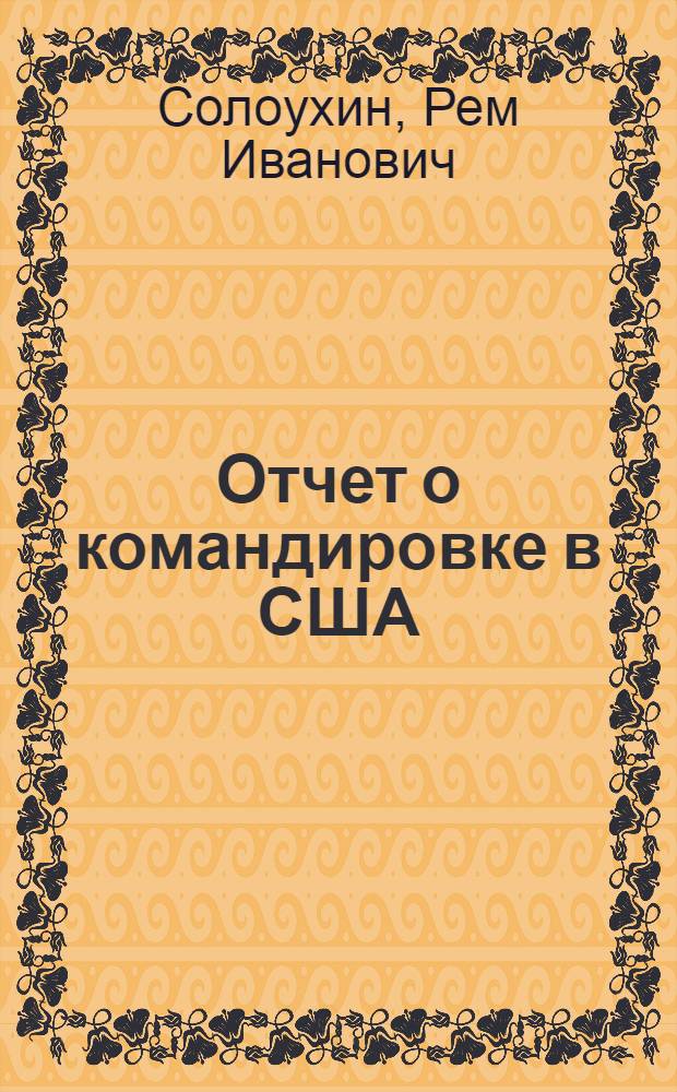 Отчет о командировке в США