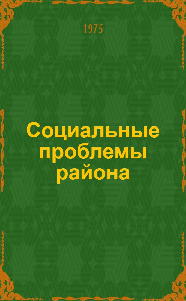 Социальные проблемы района