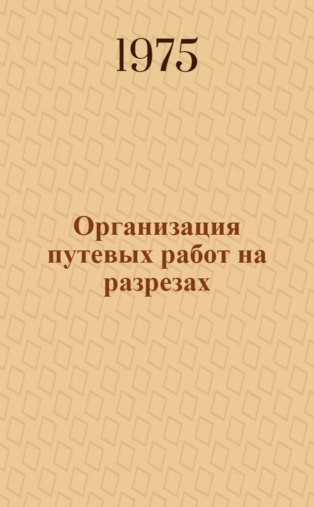 Организация путевых работ на разрезах