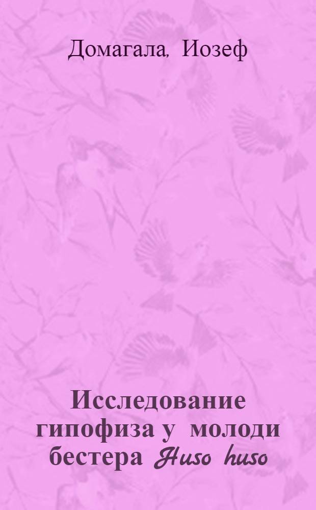 Исследование гипофиза у молоди бестера Huso huso (L.) х Acipenser ruthenus L. в связи с проблемой регуляции роста у рыб : Автореф. дис. на соиск. учен. степени канд. биол. наук : (03.00.10)